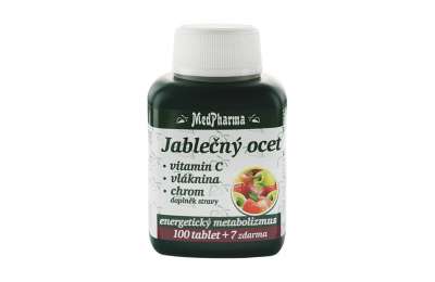 MEDPHARMA Jablečný ocet + Vláknina + Vitamin C + Chrom, 107 tablet